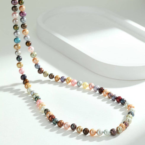 35-Inch Dyed Multicolor Freshwater Pearl Long Strand - House Of Pearls